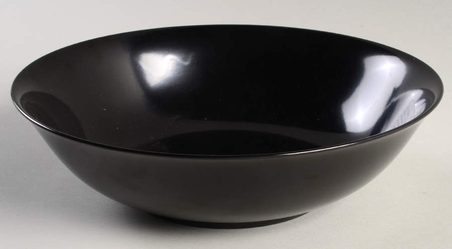 Total Color Black (Round, Smooth) 9" Round Vegetable Bowl by Fitz and Floyd-1