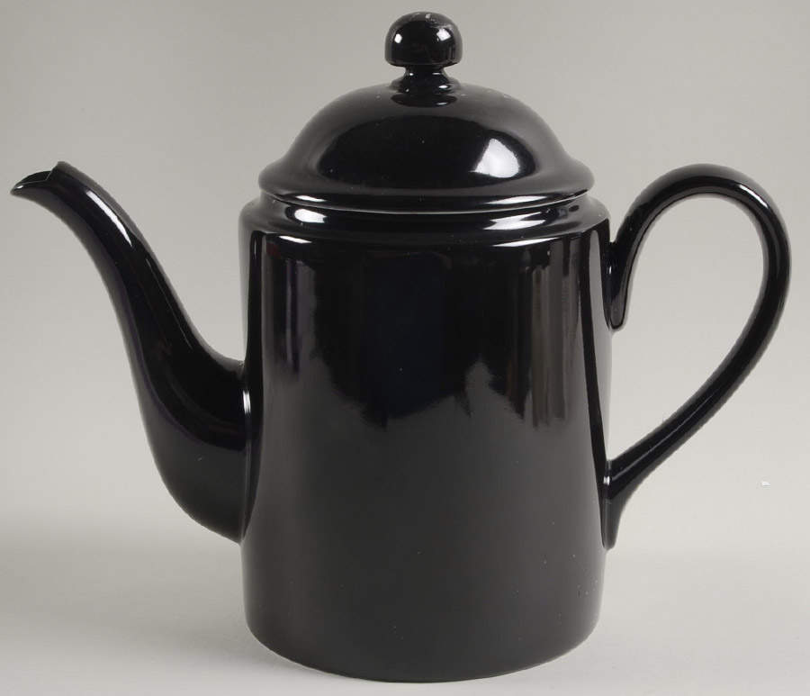 Total Color Black (Round, Smooth) Coffee Pot & Lid by Fitz and Floyd-1