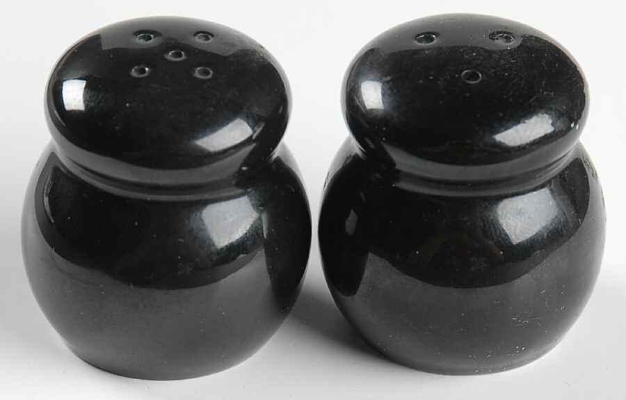Total Color Black (Round, Smooth) Individual Salt & Pepper Set by Fitz and Floyd-1
