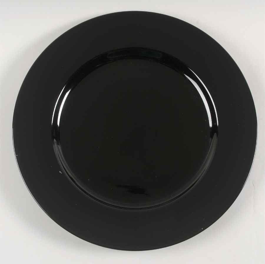 Total Color Black (Round, Smooth) Service Plate (Charger) by Fitz and Floyd-1
