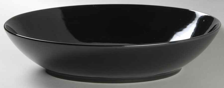 Total Color Black (Round, Smooth) 10" Oval Vegetable Bowl by Fitz and Floyd-1