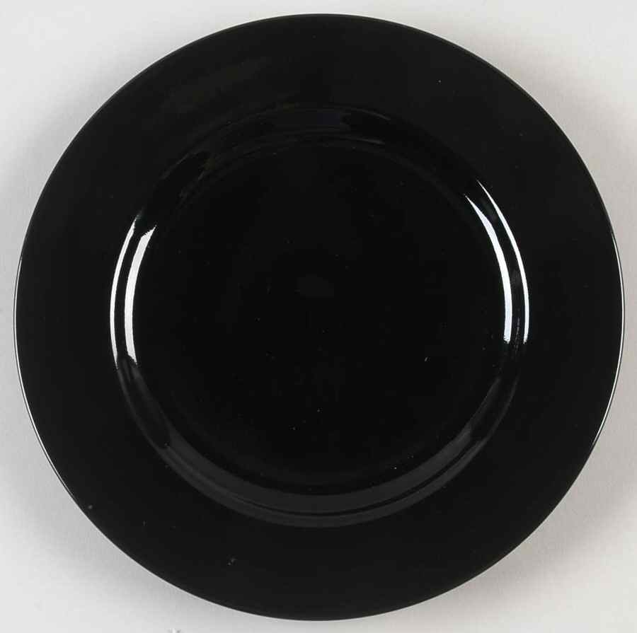 Total Color Black (Round, Smooth) Salad Plate by Fitz and Floyd-1