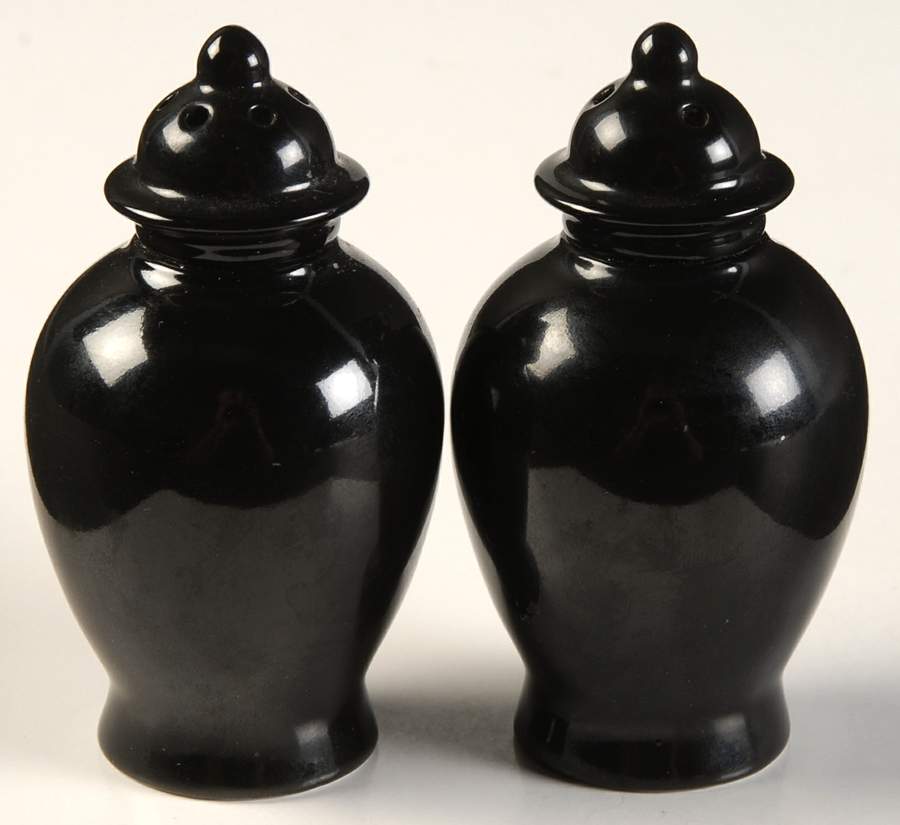 Total Color Black (Round, Smooth) Salt & Pepper Set by Fitz and Floyd-1