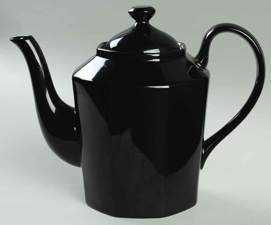 Total Color Black (Octagonal) Coffee Pot & Lid by Fitz and Floyd-1