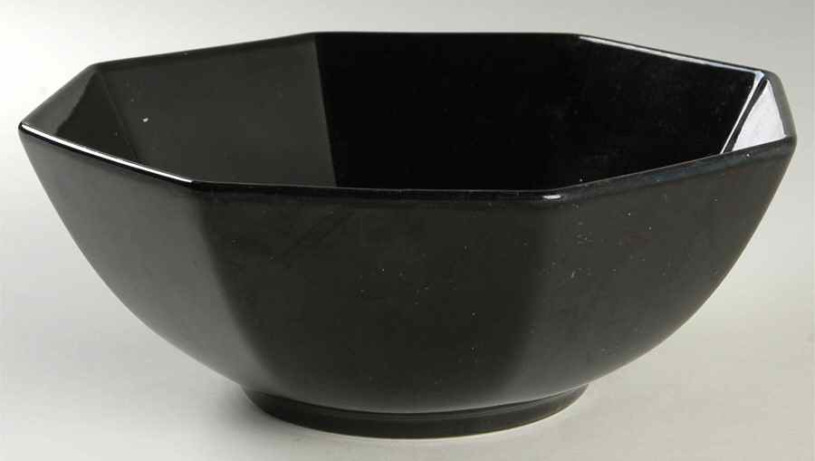 Total Color Black (Octagonal) 8" Octagonal Vegetable Bowl by Fitz and Floyd-1