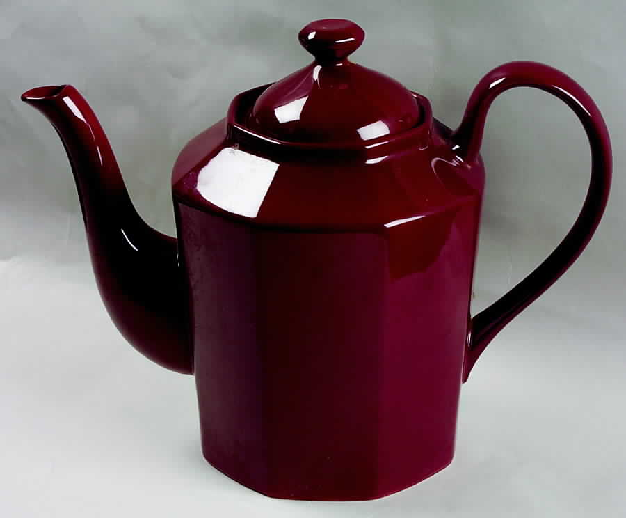 Total Color Cinnabar (Octagonal) Teapot & Lid by Fitz and Floyd-1