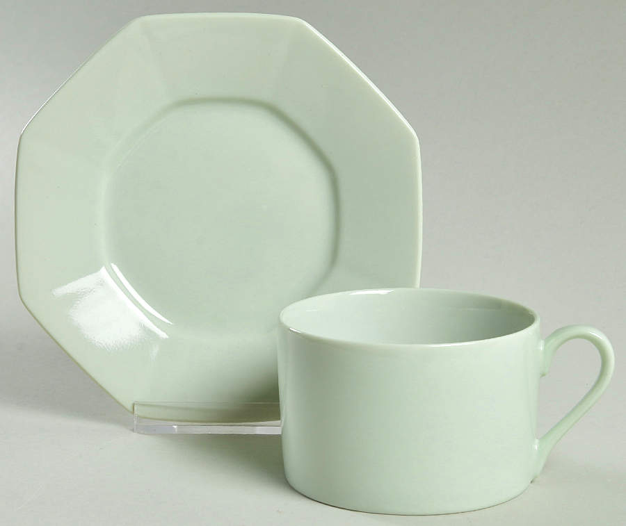 Total Color Mint Sherbet (Octagonal) Flat Cup & Saucer Set by Fitz & Floyd-1