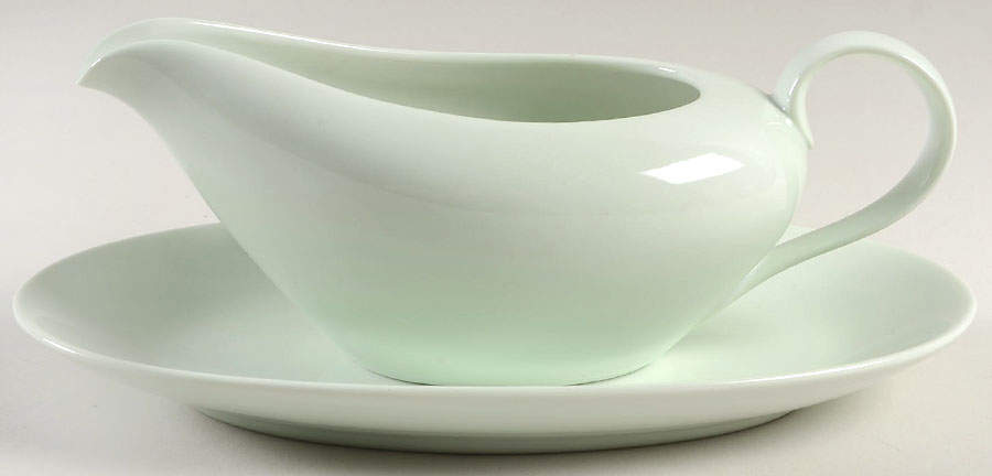 Total Color Mint Sherbert (Round) Gravy Boat & Underplate/Relish by Fitz and Floyd-1