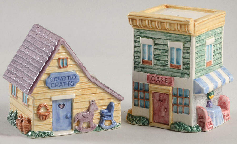 Town and Country Figural Salt and Pepper Set by Fitz & Floyd-1