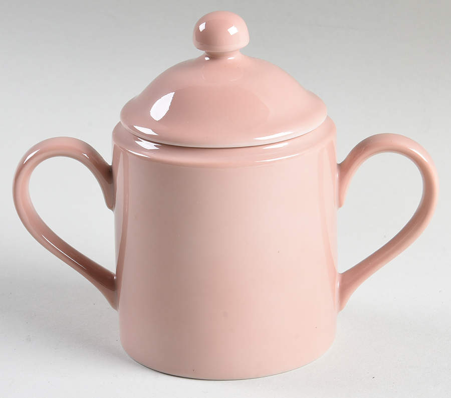 Total Color Dusty Rose (Round) Sugar Bowl & Lid by Fitz & Floyd-1