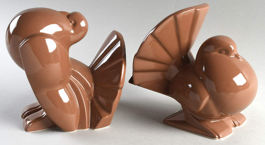 Total Color Sandalwood (Round, Smooth) Figural China Bookend - Set of 2 by Fitz & Floyd-1