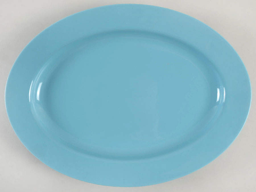 Total Color Spectrum Aqua (Round) 14" Oval Serving Platter by Fitz & Floyd-1