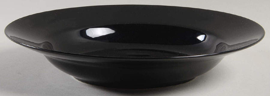 Total Color Spectrum Black (Round) Large Rim Soup Bowl by Fitz and Floyd-1