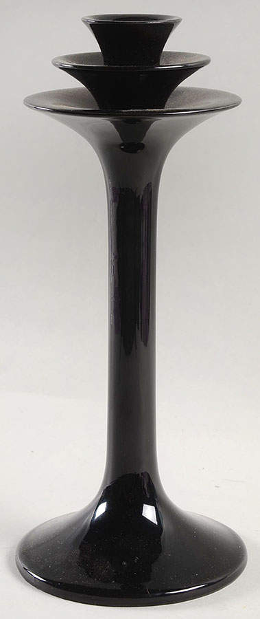 Total Color Spectrum Black (Round) 10" Candlestick by Fitz and Floyd-1