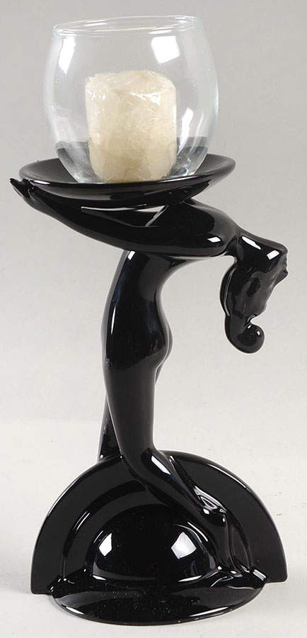 Total Color Spectrum Black (Round) Votive Candleholder with Glass Globe by Fitz and Floyd-1