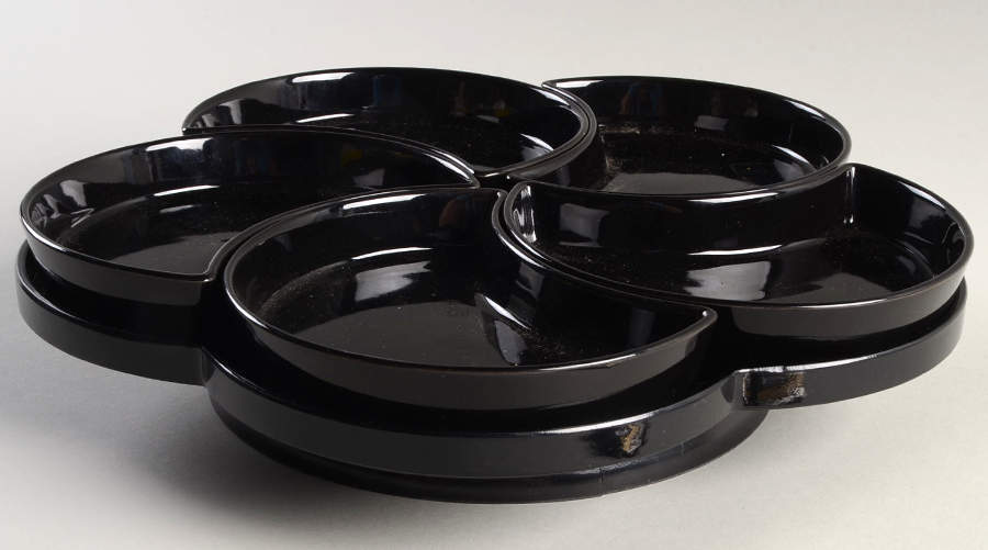 Total Color Spectrum Black (Round) (6 Pc) Hors d'Oeuvre Set by Fitz and Floyd-1