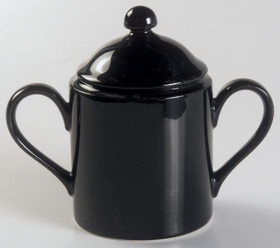 Total Color Spectrum Black (Round) Sugar Bowl & Lid by Fitz and Floyd-1
