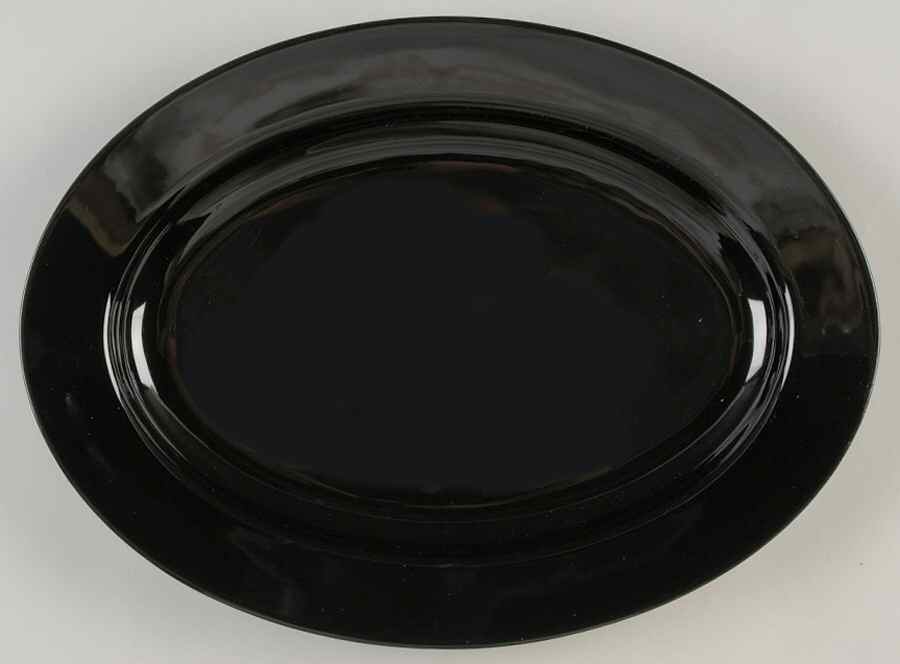 Total Color Spectrum Black (Round) 14" Oval Serving Platter by Fitz and Floyd-1