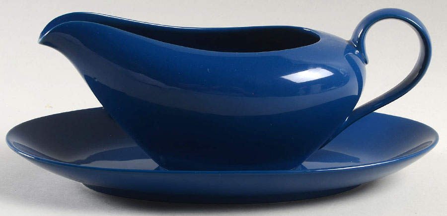 Total Color Spectrum Cobalt Blue (Round) Gravy Boat & Underplate/Relish by Fitz & Floyd-1