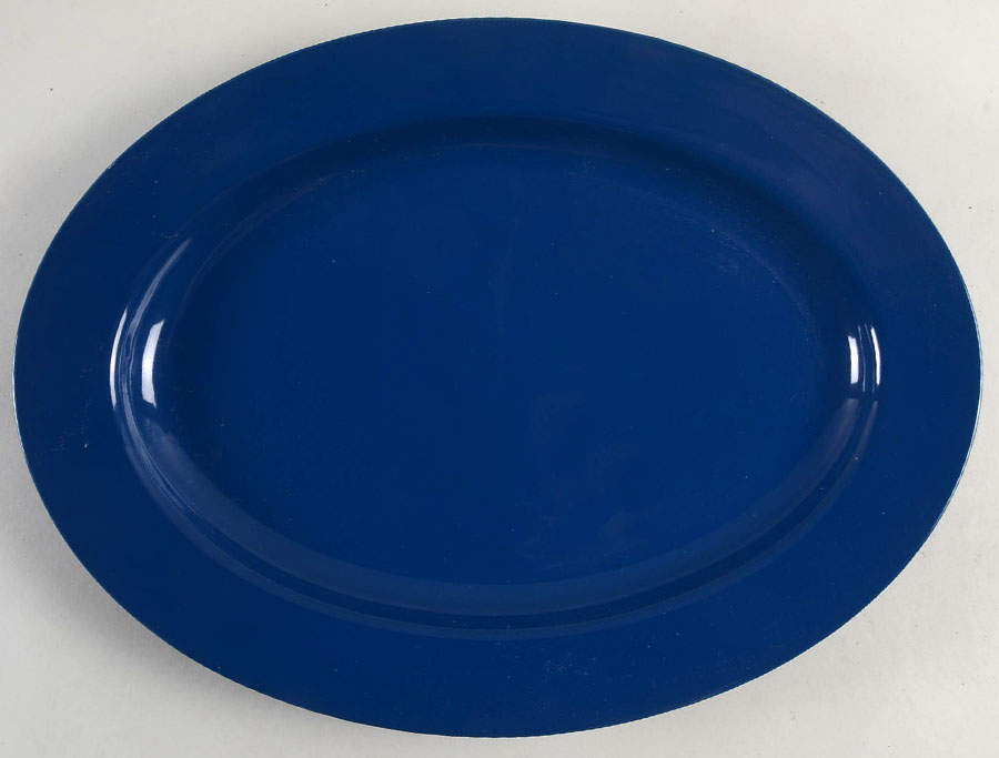 Total Color Spectrum Cobalt Blue (Round) 14" Oval Serving Platter by Fitz & Floyd-1