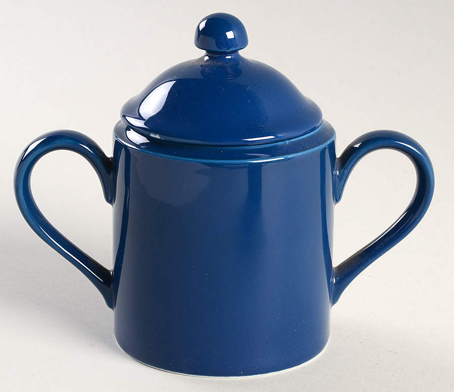 Total Color Spectrum Cobalt Blue (Round) Sugar Bowl & Lid by Fitz & Floyd-1
