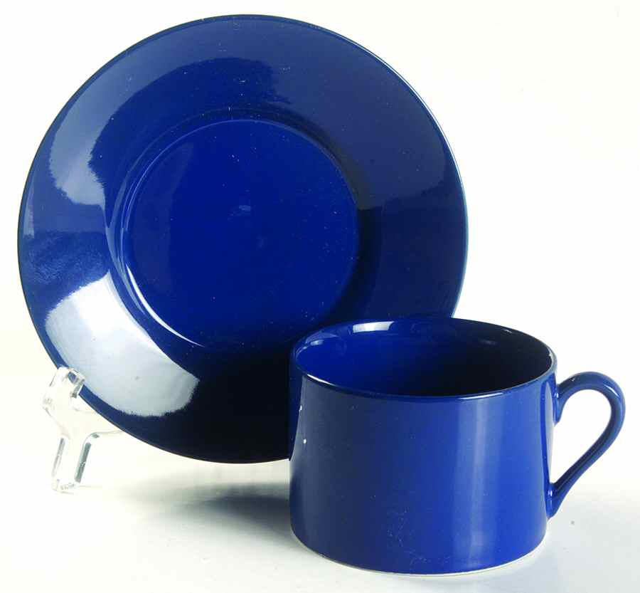 Total Color Spectrum Cobalt Blue (Round) Flat Cup & Saucer Set by Fitz & Floyd-1
