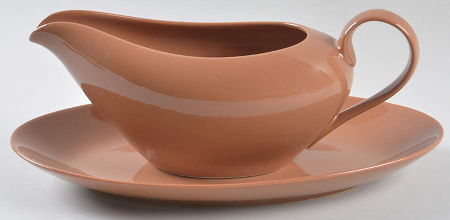 Total Color Spectrum Sandalwood (Round) Gravy Boat & Underplate/Relish by Fitz & Floyd-1