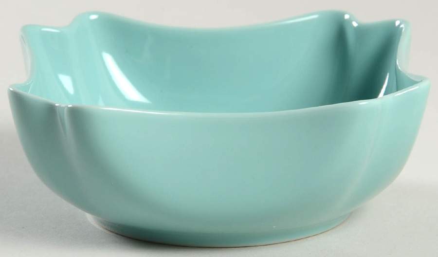 Total Color Spectrum Turquoise (Round) Scalloped Soup/Cereal Bowl by Fitz & Floyd-1