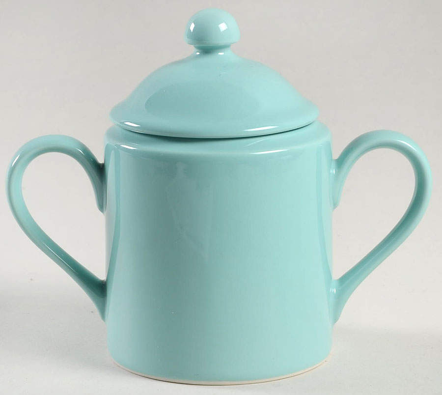 Total Color Spectrum Turquoise (Round) Sugar Bowl & Lid by Fitz & Floyd-1