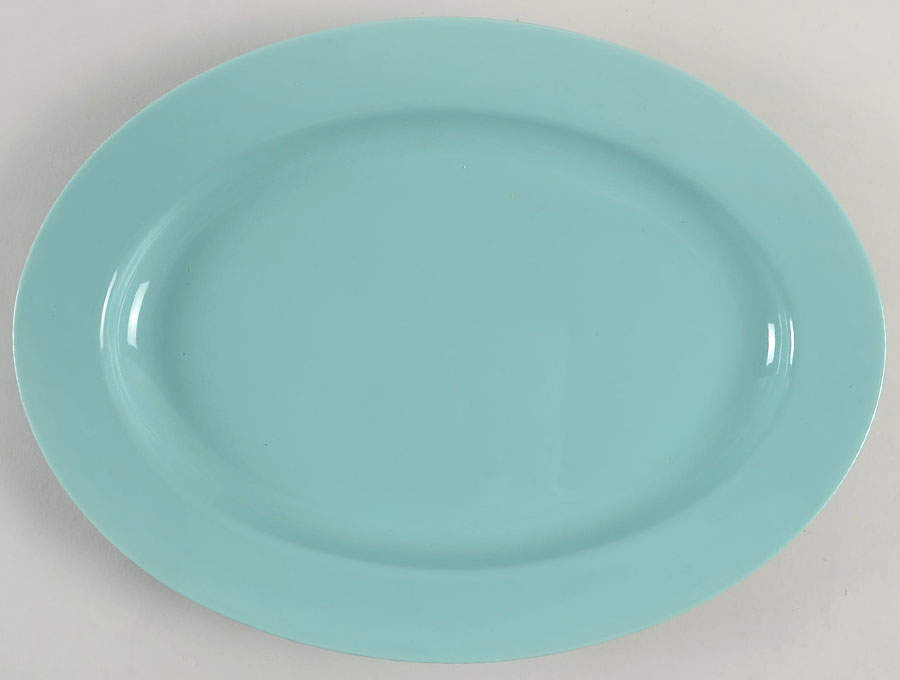 Total Color Spectrum Turquoise (Round) 14" Oval Serving Platter by Fitz & Floyd-1