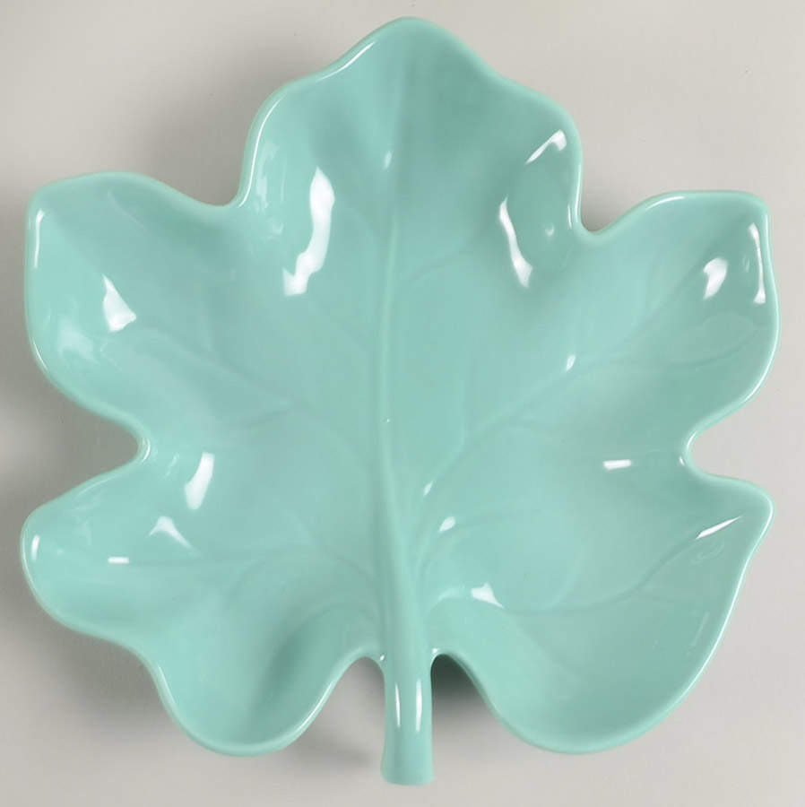 Total Color Spectrum Turquoise (Round) 8" Leaf Dish by Fitz & Floyd-1