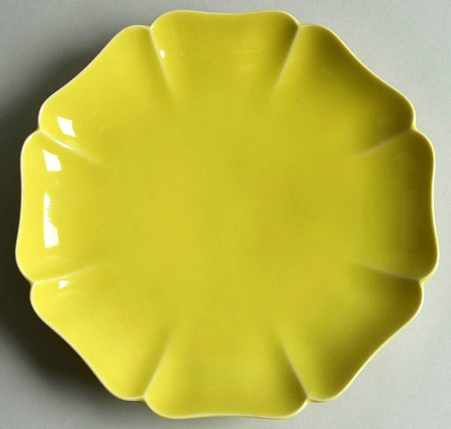 Total Color Spectrum Yellow (Round) Scalloped Luncheon Plate by Fitz & Floyd-1