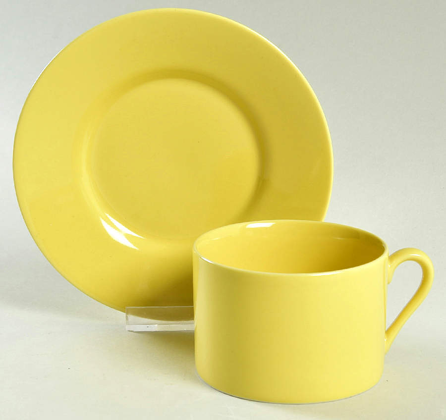 Total Color Spectrum Yellow (Round) Flat Cup & Saucer Set by Fitz & Floyd-1