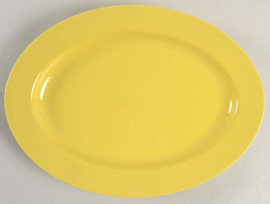 Total Color Spectrum Yellow (Round) 14" Oval Serving Platter by Fitz & Floyd-1