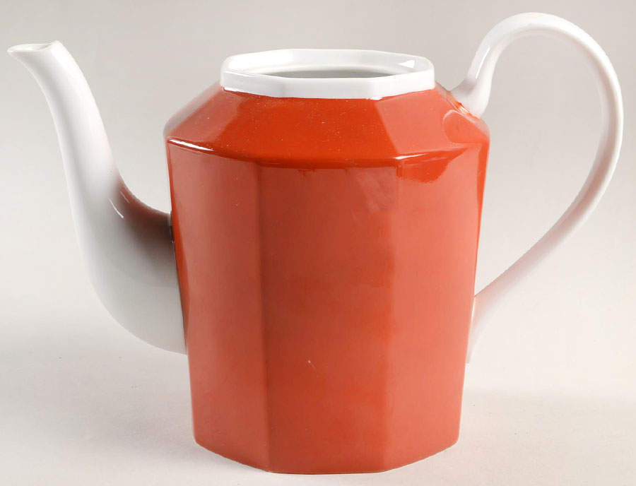 Total Color Terracotta (Octagonal) Teapot No Lid by Fitz & Floyd-1