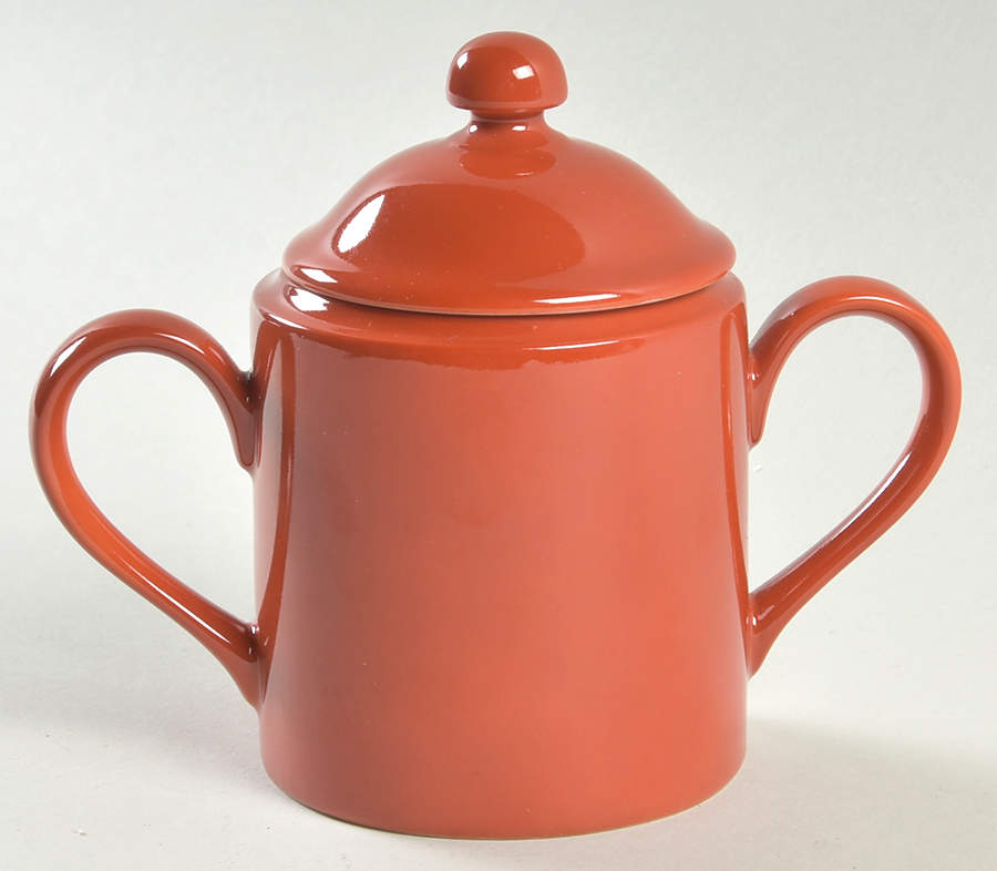 Total Color Terra Cotta (Round, Smooth) Sugar Bowl & Lid by Fitz & Floyd-1