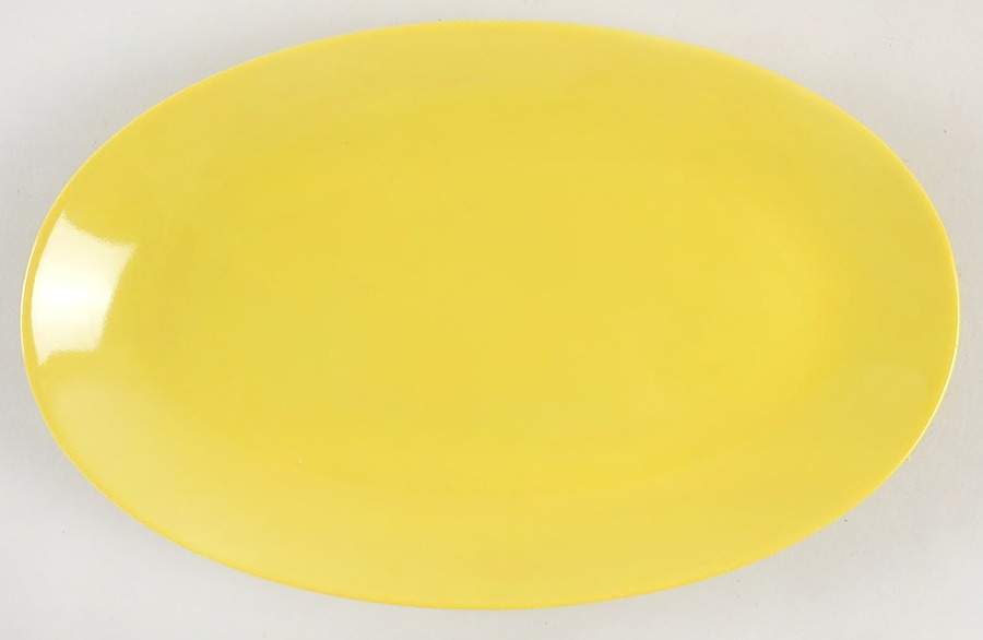 Total Color Yellow (Round, Smooth) Relish/Gravy Underplate by Fitz & Floyd-1