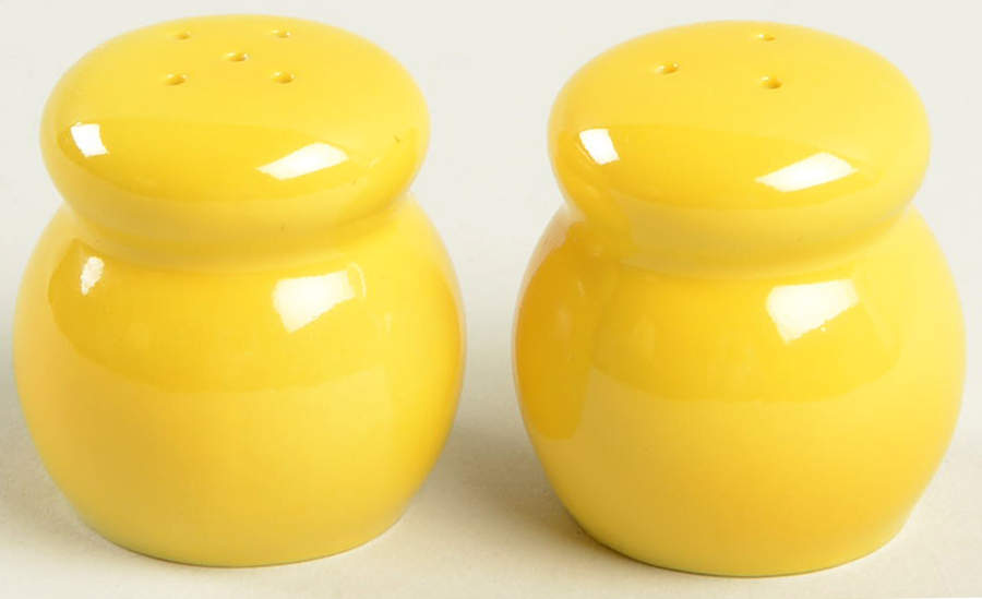Total Color Yellow (Round, Smooth) Individual Salt & Pepper Set by Fitz & Floyd-1