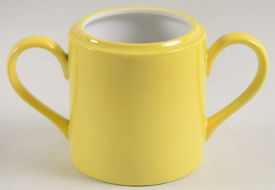 Total Color Yellow (Round, Smooth) Sugar Bowl No Lid by Fitz & Floyd-1