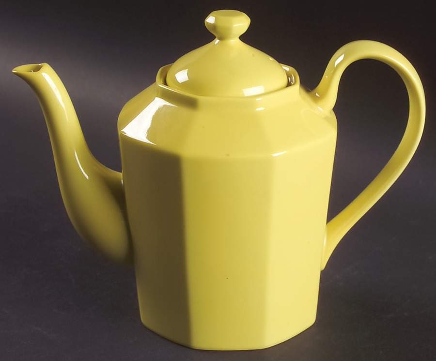 Total Color Yellow (Octagonal) Teapot & Lid by Fitz & Floyd-1