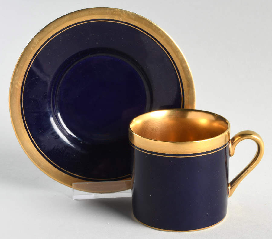 Trianon Bleu Flat Demitasse Cup & Saucer Set by Fitz & Floyd-1