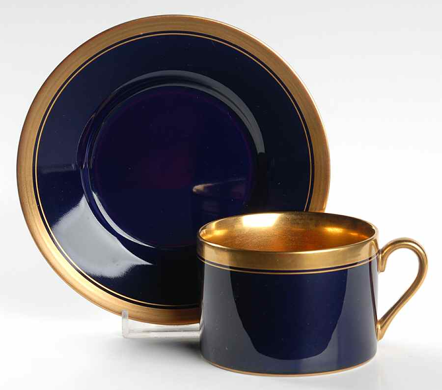 Trianon Bleu Flat Cup & Saucer Set by Fitz & Floyd-1