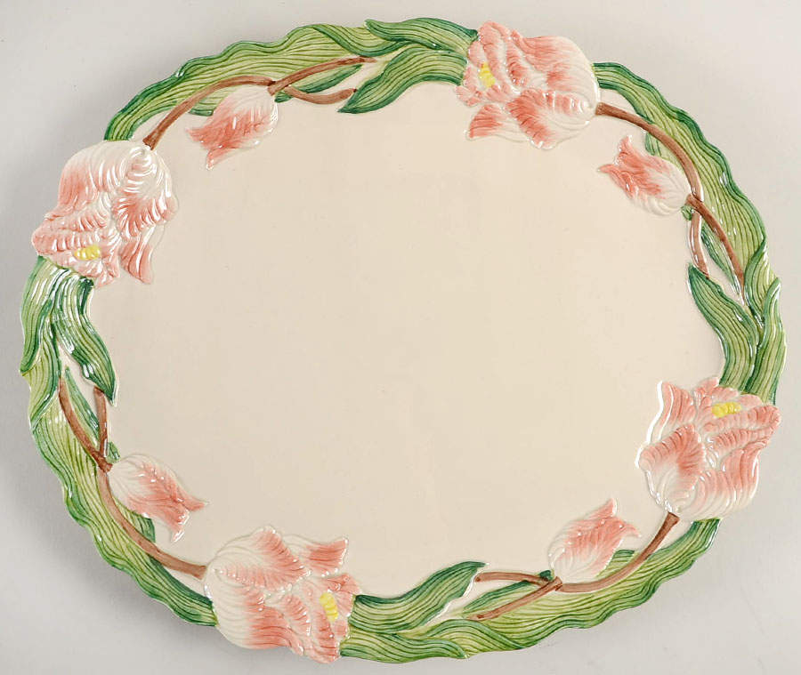 Tulip Garden 15" Oval Serving Platter by Fitz & Floyd-1