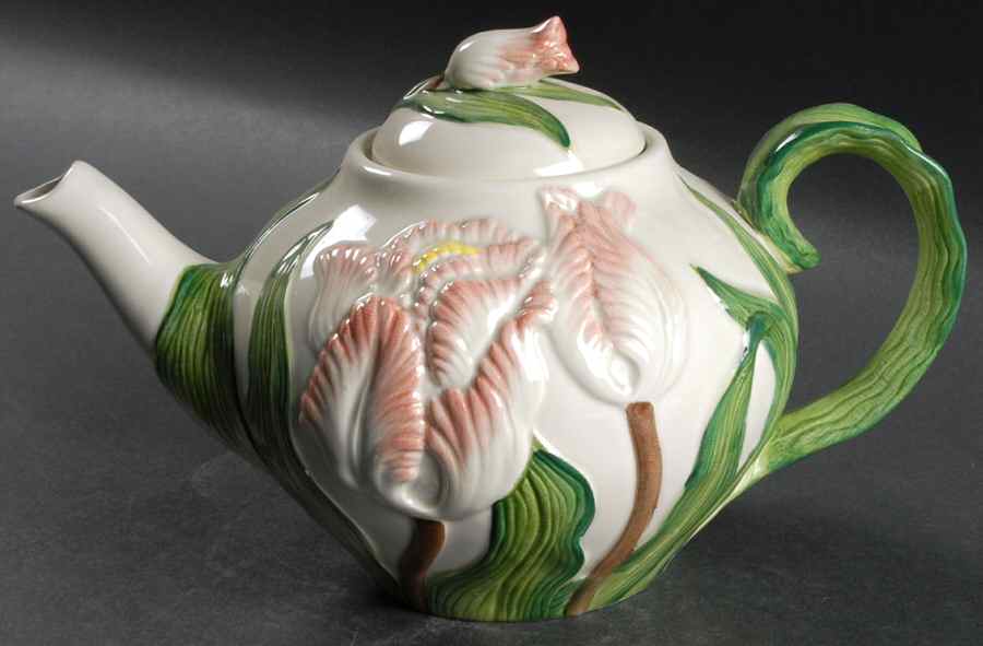Tulip Garden Teapot & Lid by Fitz & Floyd-1