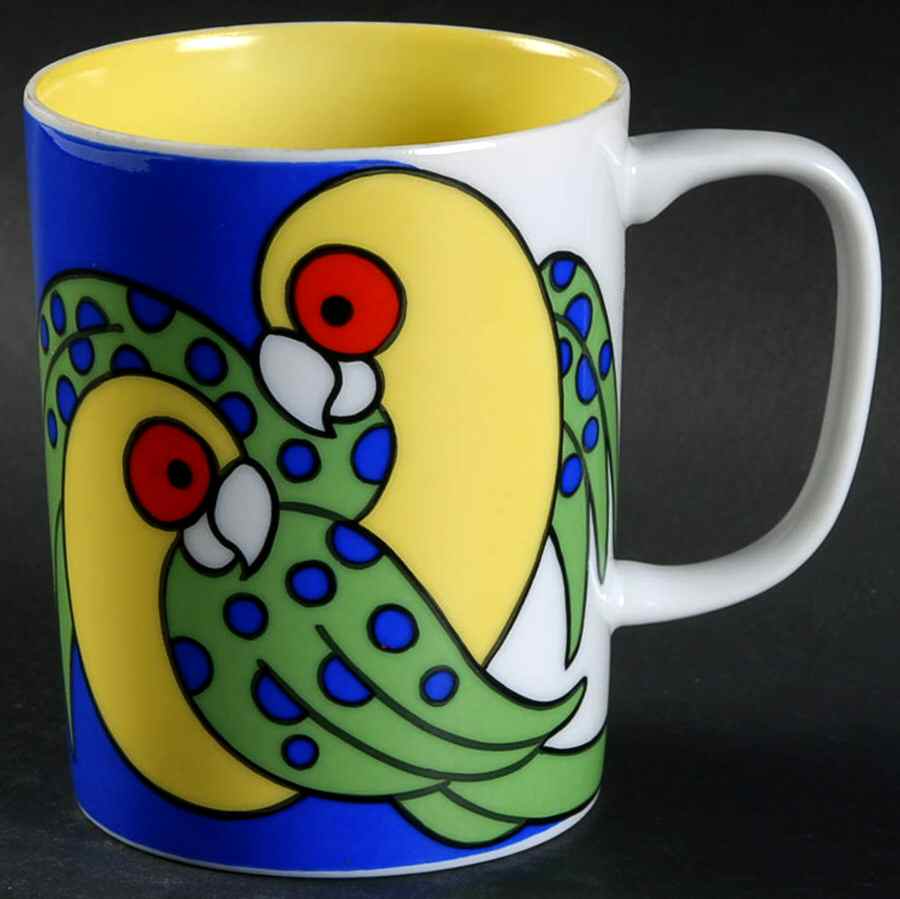 Variations Tropical Parrots Mug by Fitz & Floyd-1