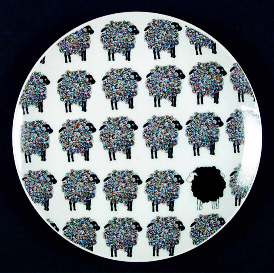 Variations Black Sheep Salad Plate by Fitz and Floyd-1