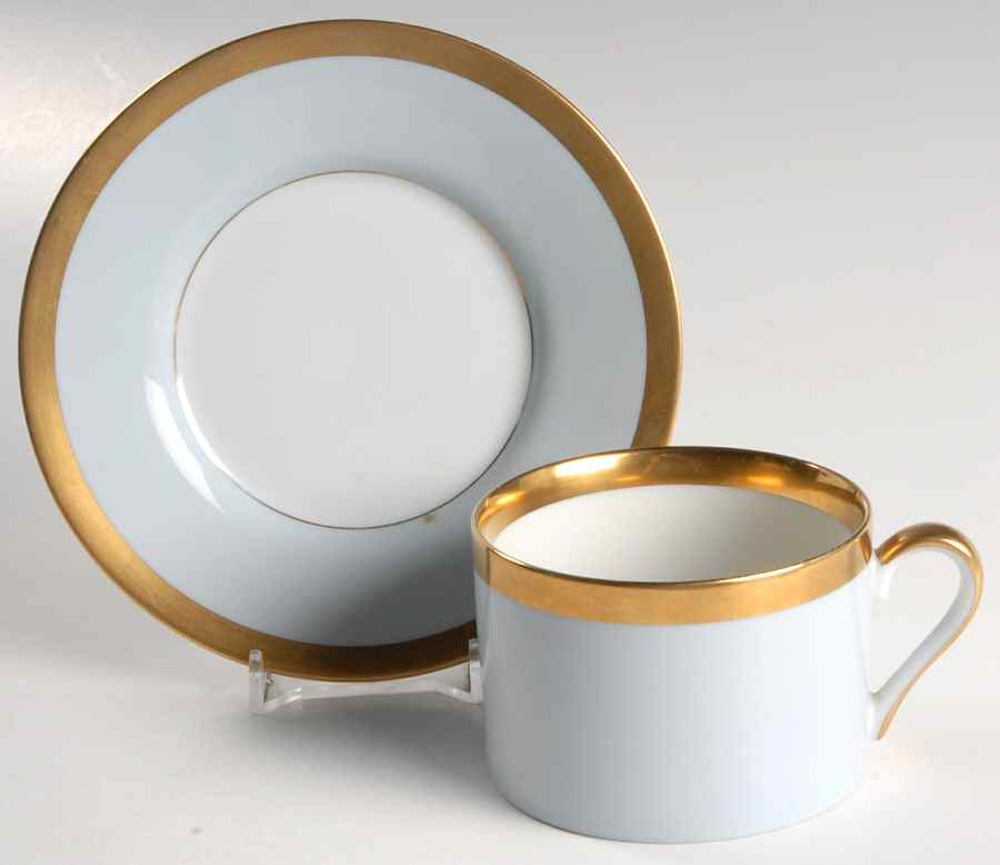Versailles Bleu Flat Cup & Saucer Set by Fitz & Floyd-1