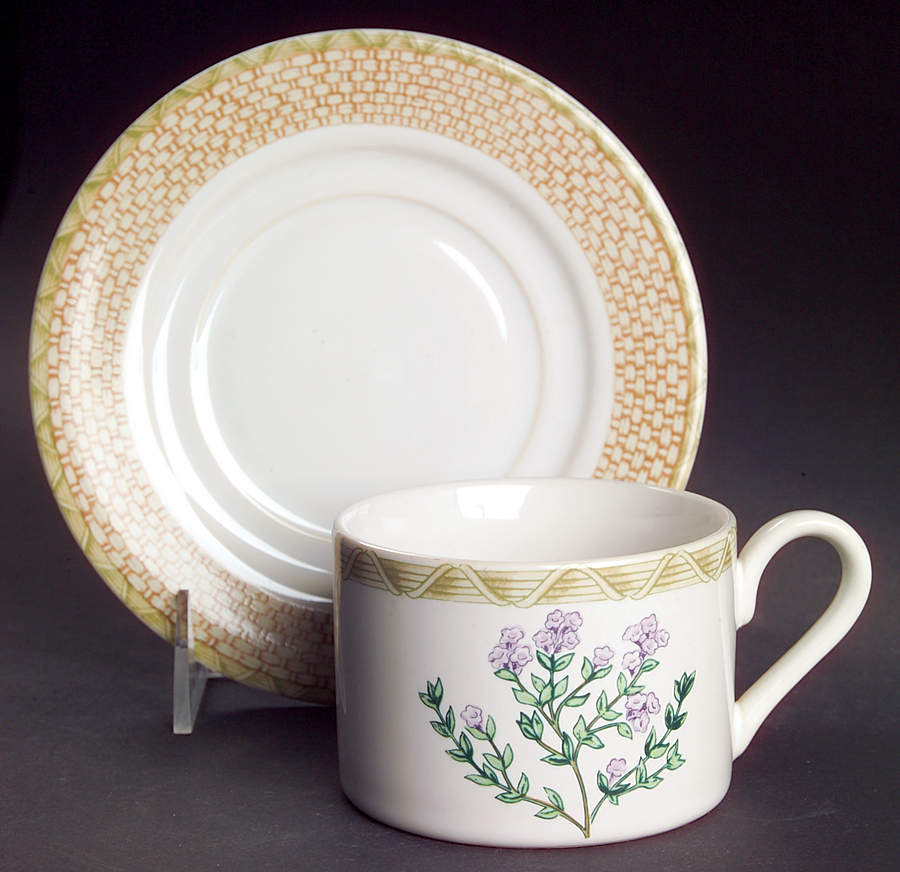 Vegetable Basket Flat Cup & Saucer Set by Fitz & Floyd-1