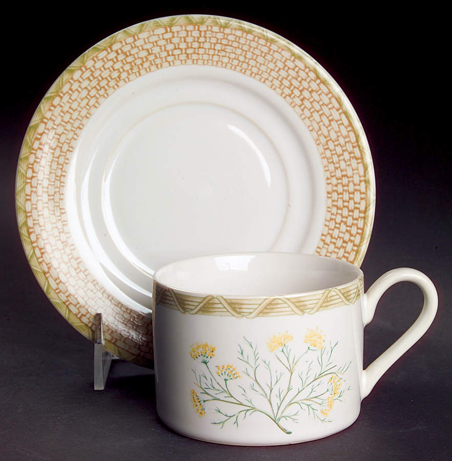 Vegetable Basket Flat Cup & Saucer Set by Fitz & Floyd-1
