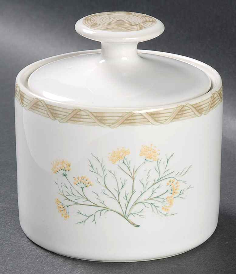 Vegetable Basket Sugar Bowl & Lid by Fitz & Floyd-1
